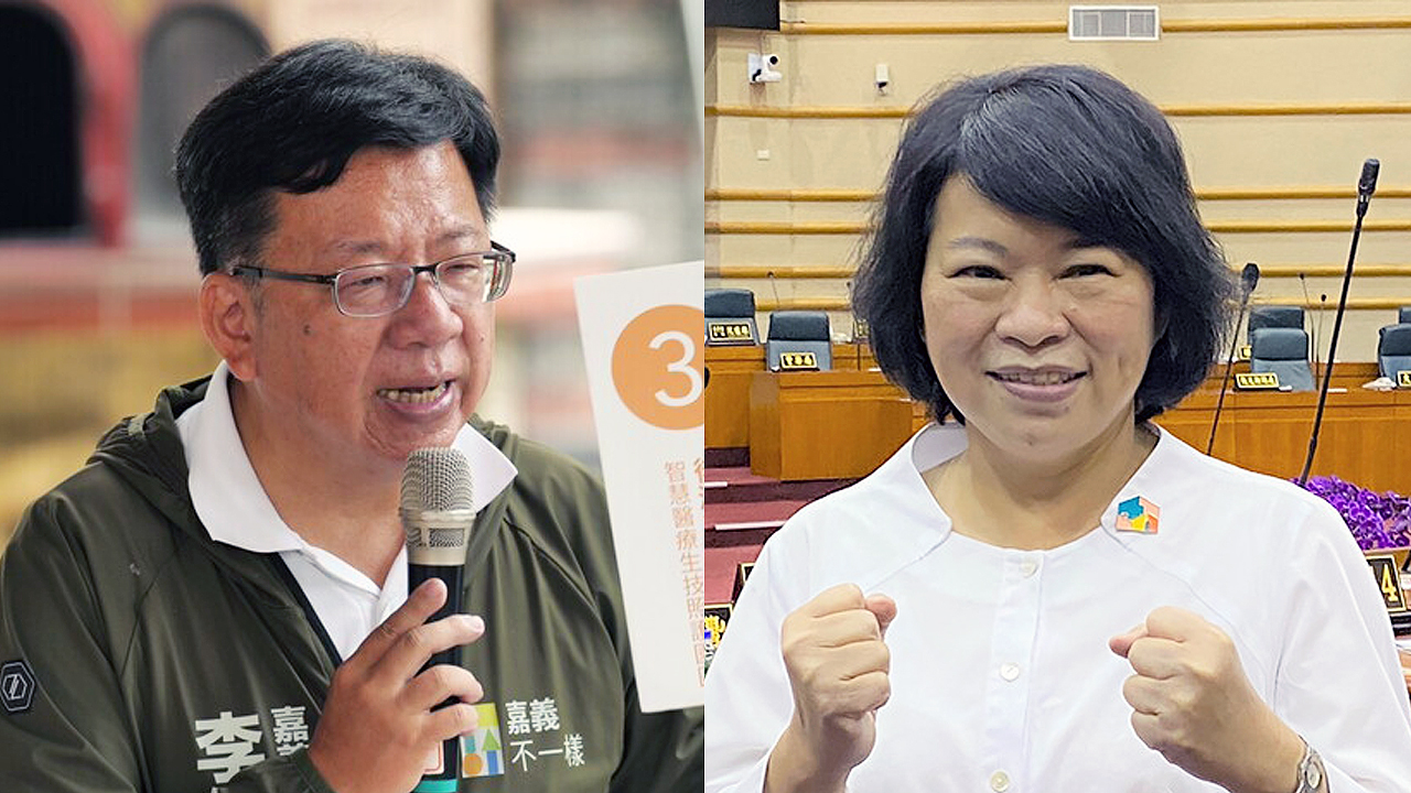民進黨嘉義市長候選人李俊俋(左)、國民黨嘉義市長候選人黃敏惠(右)。(資料合成照/圖:中央社)
