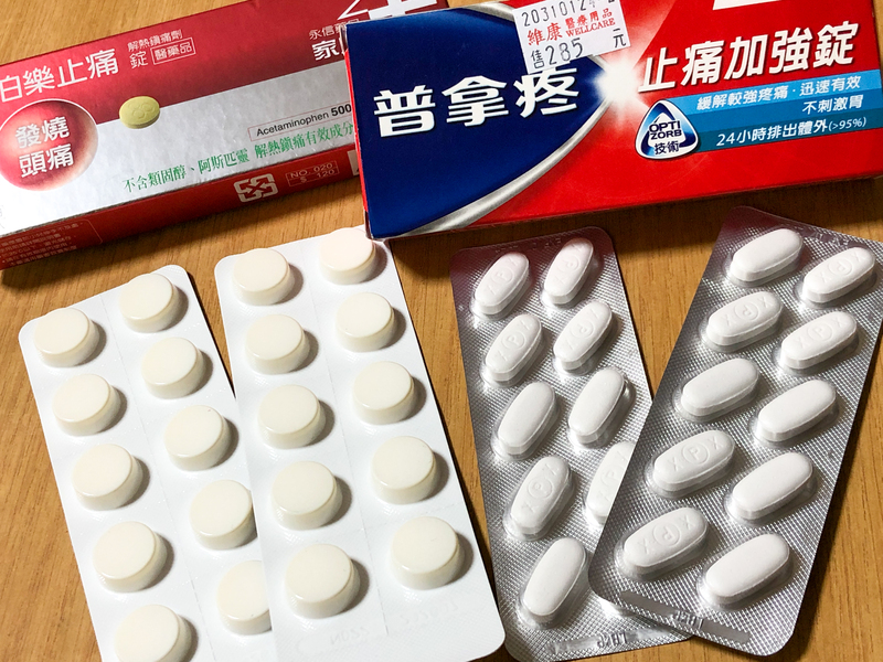 圖為市售普拿疼止痛加強錠等止痛退燒藥品。 (圖：中央社)