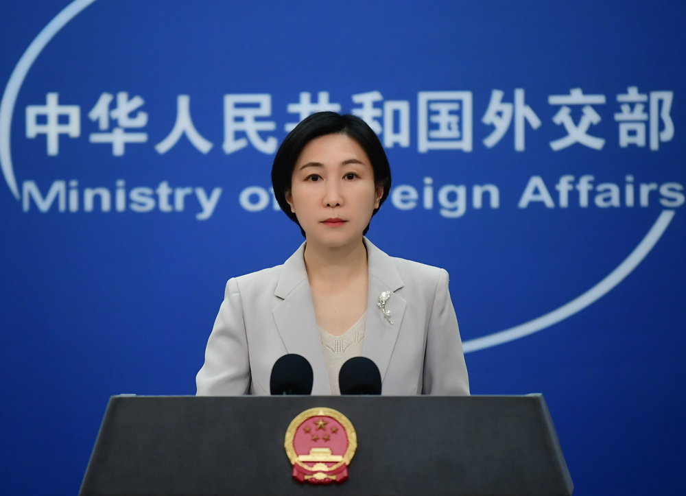 中國外交部發言人毛寧。(資料照片/ 推特@MFA_China)