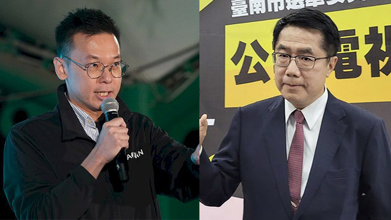民進黨副秘書長林飛帆(左)透過臉書發文批評台南亂象是民進黨集體鄉愿忍讓的結果，呼籲台南市長黃偉哲(右)應該整頓市政沉痾。(資料合成照/圖:中央社)