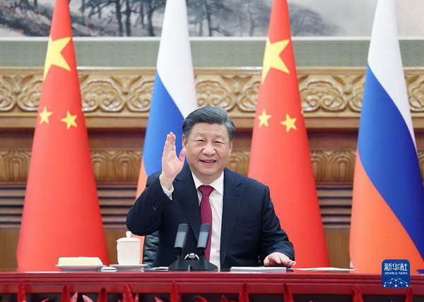 圖為中國國家主席習近平2022年12月30日與俄羅斯總統蒲亭(Vladimir Putin)進行視訊會談。(資料照片/ 中國外交部)