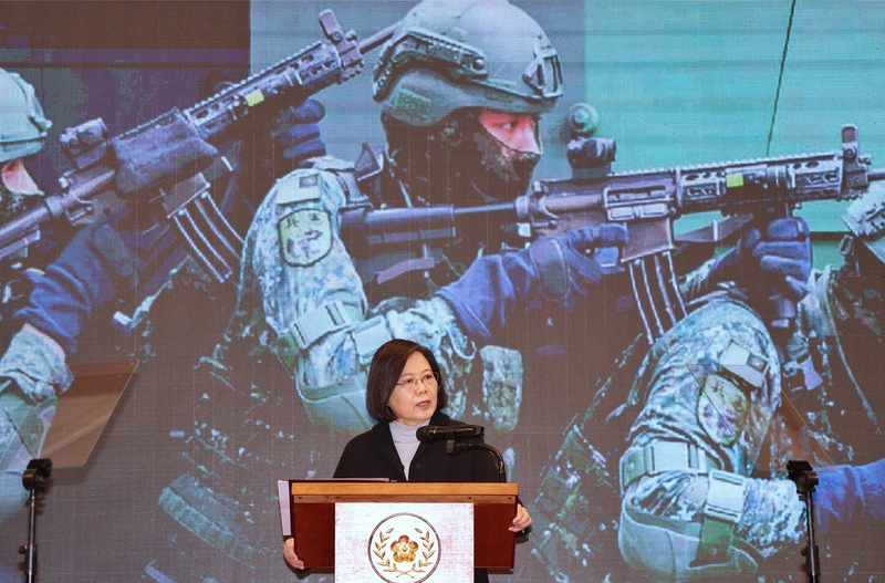 總統蔡英文（圖）1日在總統府發表新年談話表示，要呼籲北京當局，台海的和平穩定，是區域內各方的共同責任，也是所有人的共同期待。 (圖：中央社)