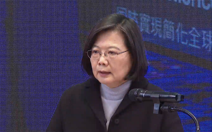 中國疫情升溫，蔡總統於新年談話中表示，基於人道關懷願提供協助。(翻攝總統府畫面)