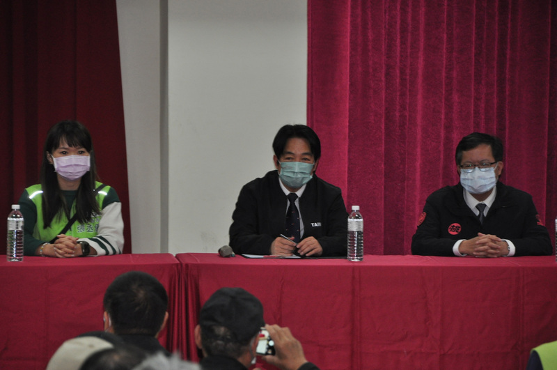 民進黨主席補選候選人賴清德3日到桃園市舉辦政見發表會。(圖:中央社)