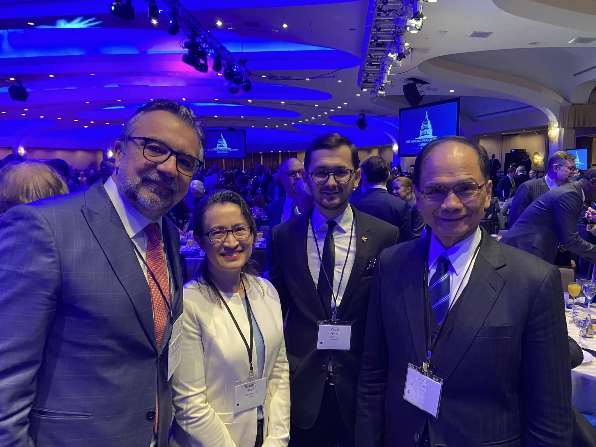 立法院長游錫堃2日參加全美祈禱早餐會。(摘自游錫堃臉書)