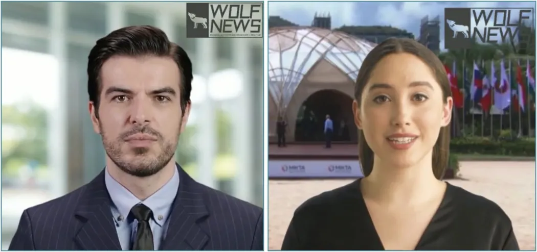 由人工智慧(AI)深度偽造技術創建的主播。(網路圖片)