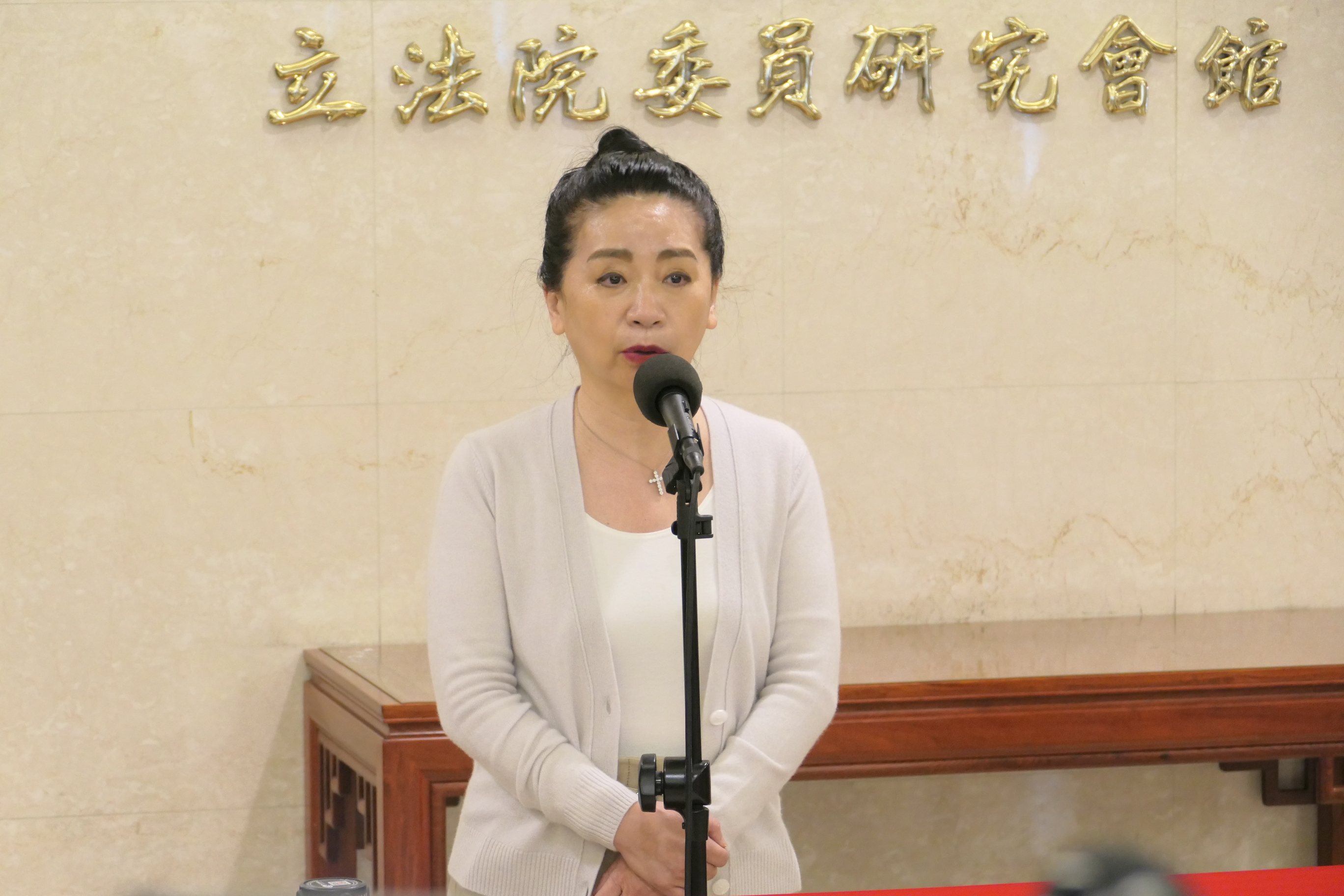 國民黨立委李貴敏今天(9日)在立法院中興大樓接受媒體採訪。(趙婉淳 攝)