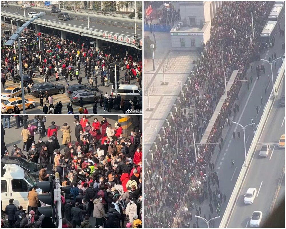 飲鴆止渴！中國延退政策恐引爆民眾退保和白髮運動抗爭／圖為去年武漢白髮運動圖片。(微博)