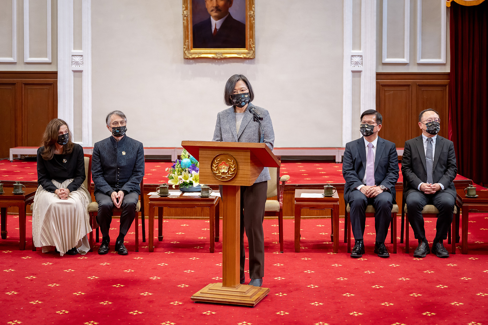 蔡英文總統17日下午在總統府接見國家交響樂團成員。(圖：總統府Flickr)