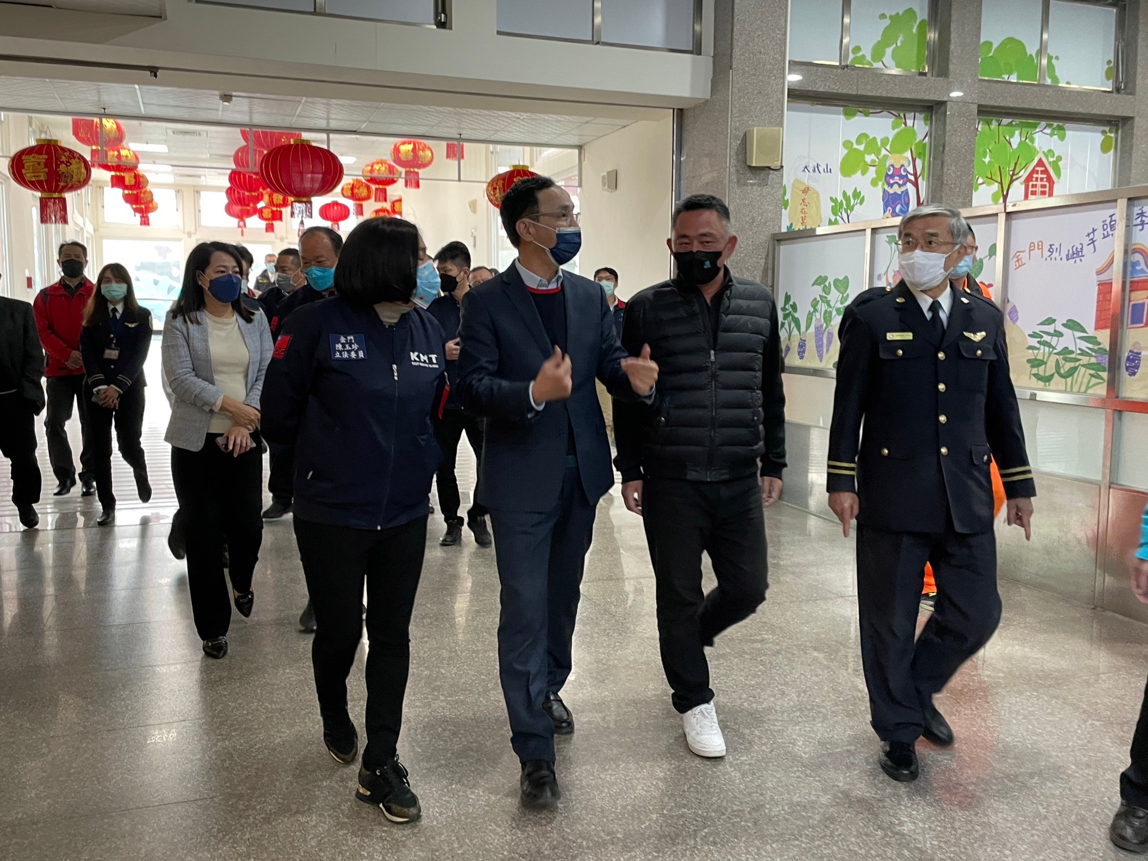 國民黨主席朱立倫今天(20日)下午前去金門關心小三通進度。(國民黨提供)