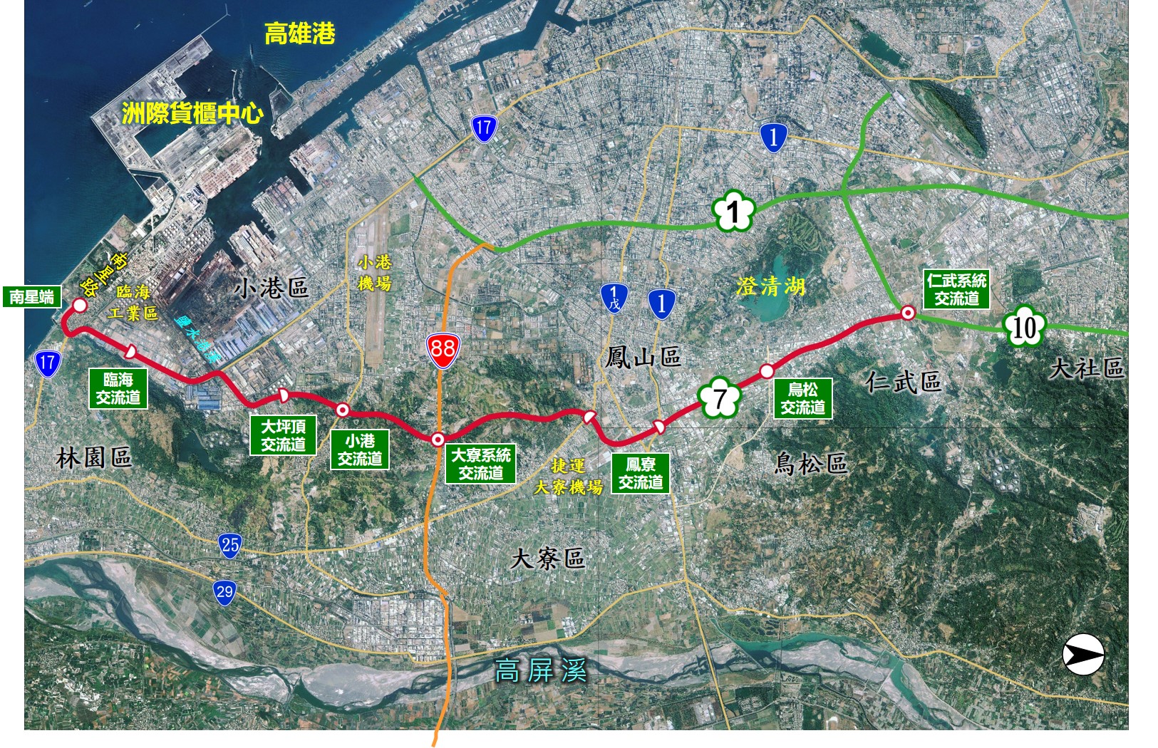 國道7號路線圖。(高公局提供)