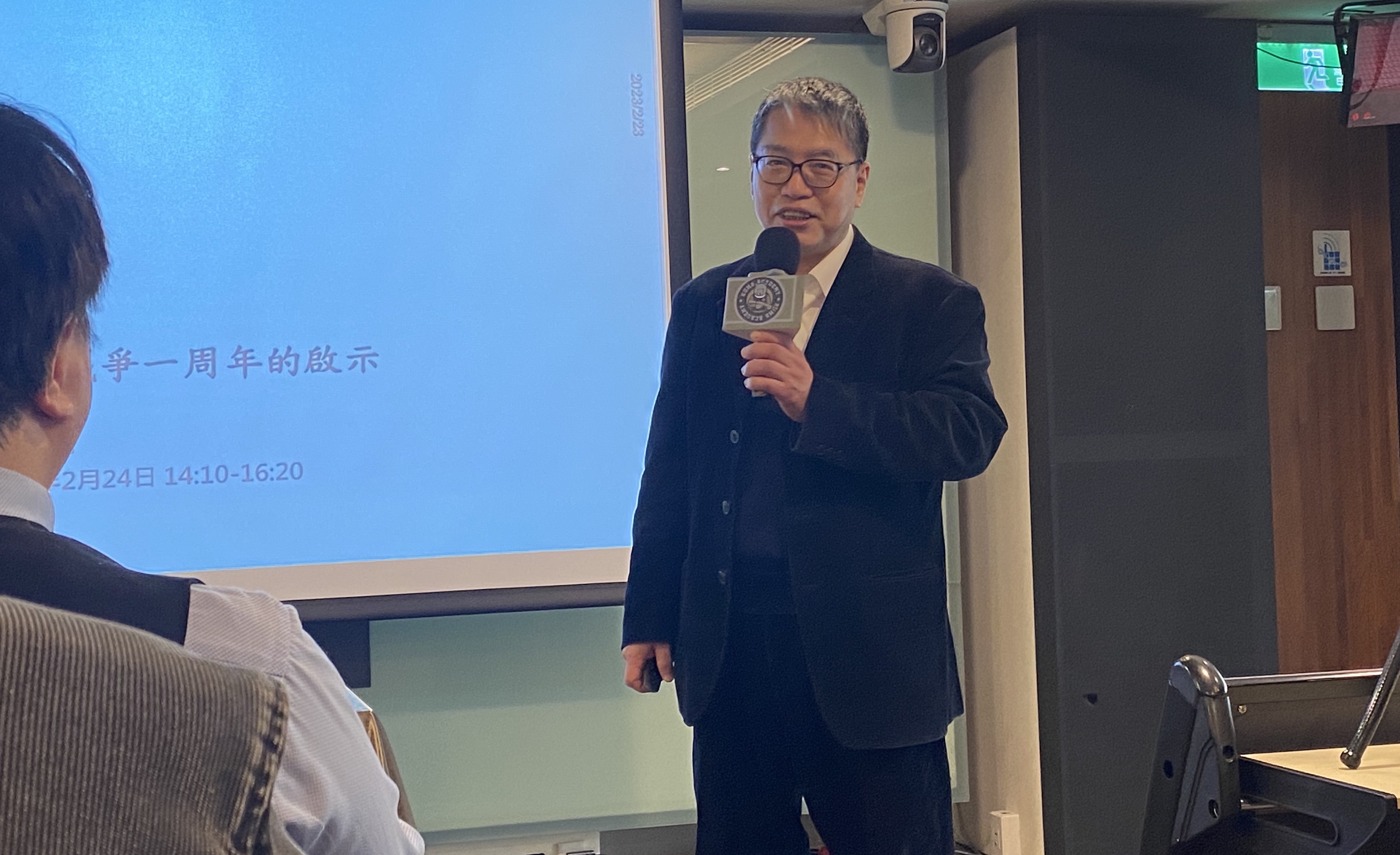 台灣智庫副執行長賴怡忠分析，這場戰爭如何結束將影響台海情勢，唯有烏克蘭完勝，對中國來說才是犯台最重要的嚇阻。(林詠青 攝)