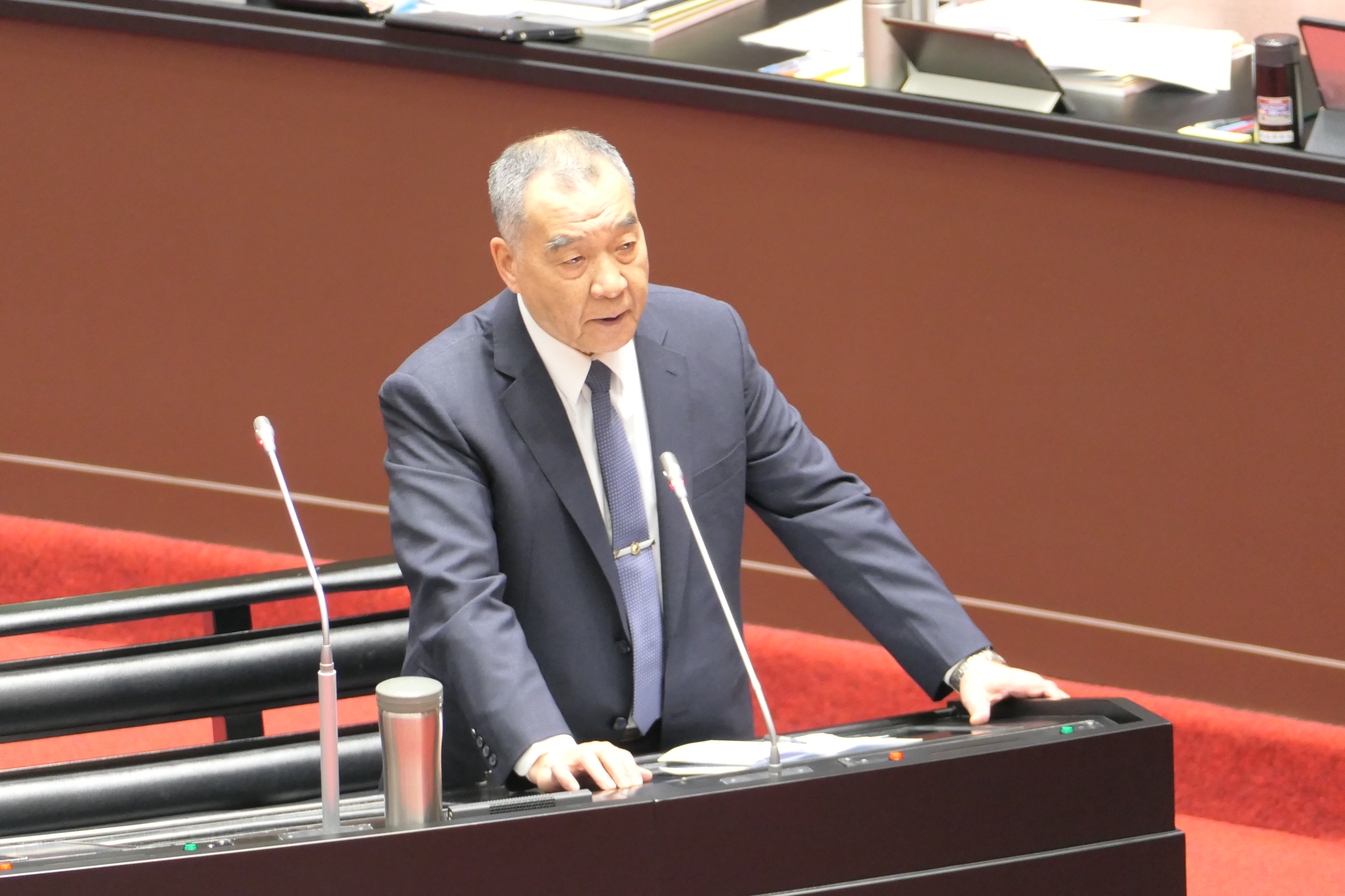國防部長邱國正今天(24日)到立院接受施政總質詢。(趙婉淳攝)