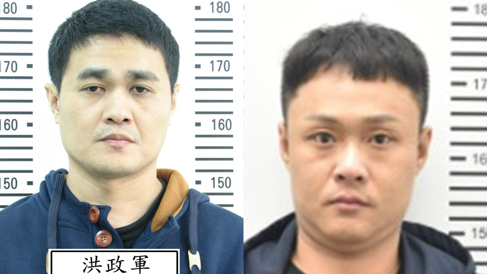 台南學甲88槍槍擊案，台南市警局25日證實，幕後策劃者之一的「紅龜」洪政軍(左)及槍手孔祥志(右)已在中國落網。(圖：警政署刑事局官網)
