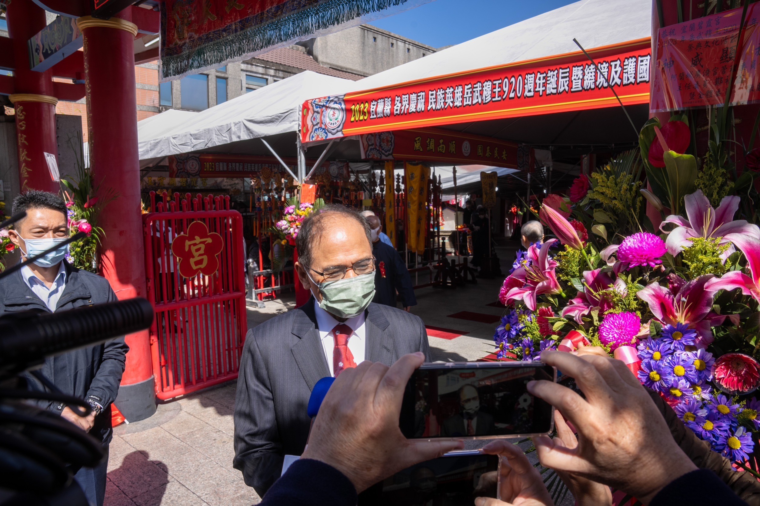 立法院長游錫堃6日參加宜蘭縣恭祝岳武穆王聖誕釋奠大典。(立法院提供)