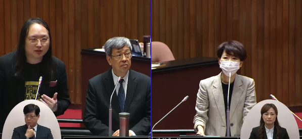 針對各國關切TikTok影響，數發部部長唐鳳在回應立委答詢時表示，可能危害國家資安都要防範。（翻攝國會頻道）