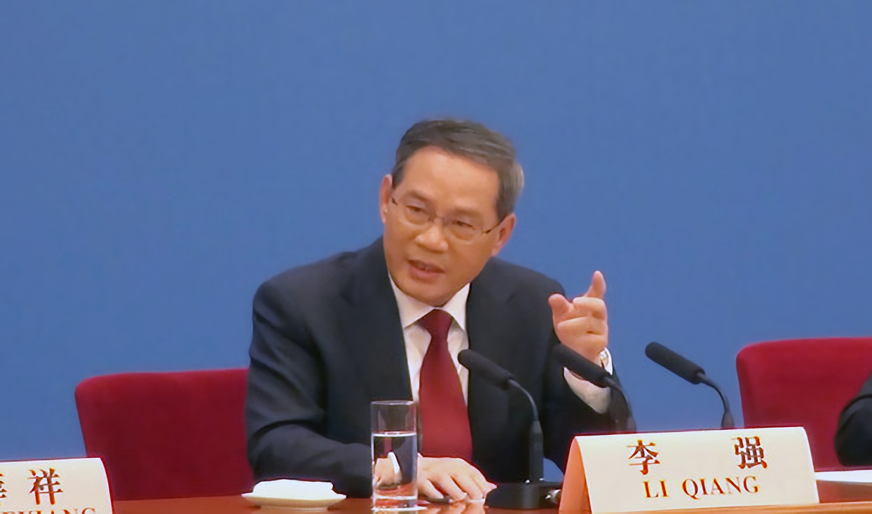 中國國務院新任總理李強13日亮相於人大閉幕會後的總理記者會。中央社記者呂佳蓉北京攝 112年3月13日 (圖：中央社)