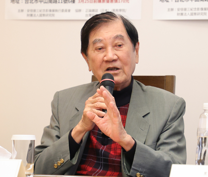 台灣安倍晉三之友會長陳唐山(圖)重申，應重視已故日本前首相安倍晉三提出的「四方安全對話」(Quad)，團結民主陣營。 (圖：中央社)