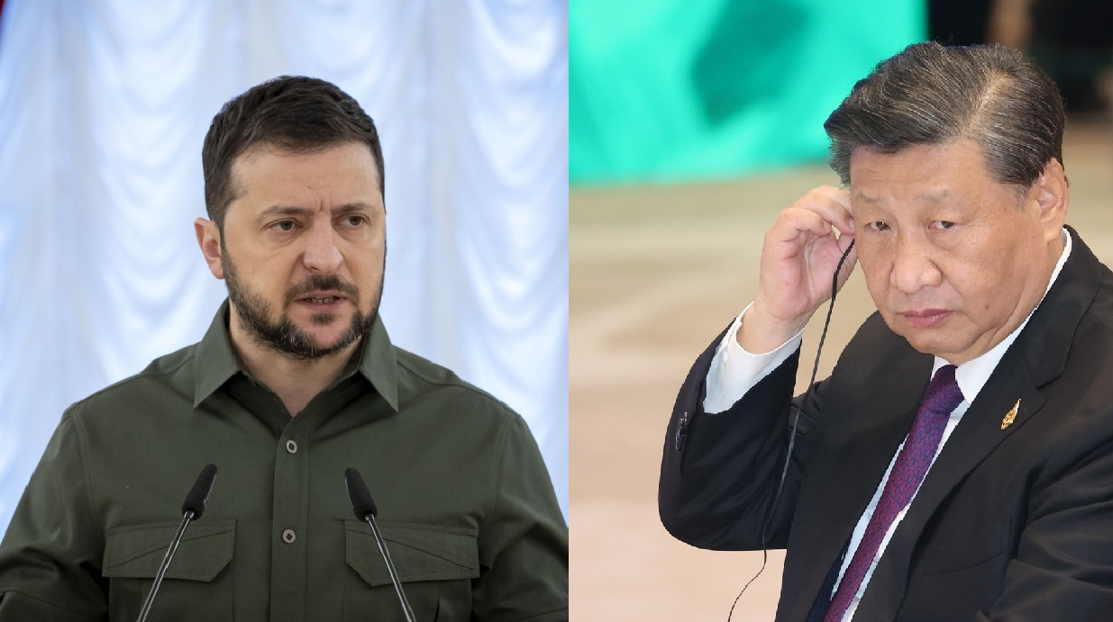 前烏克蘭副外長查利(Oleksandr Chalyi)12日表示，中國國家主席習近平（右）10月可能會見烏克蘭總統澤倫斯基(Volodymyr Zelenskyy，左)。(合成圖)