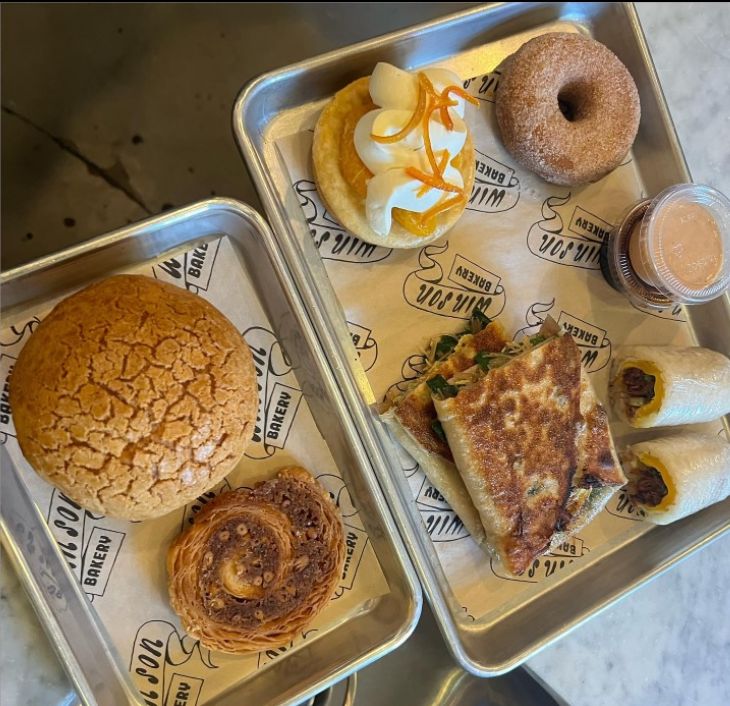 蔡總統在紐約所享用的台式早餐。(Win Son Bakery IG)