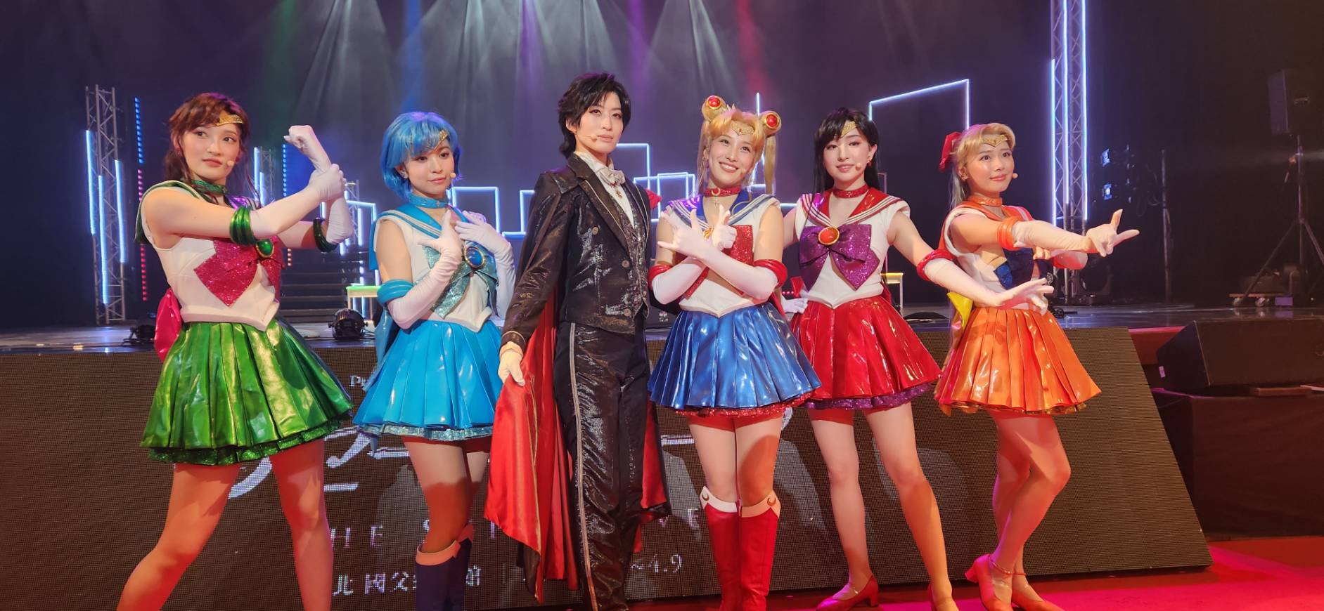 日本2.5次元音樂劇《美少女戰士》本週末首度來台演出，要讓台灣動漫迷與觀眾親身體驗神還原動漫世界。(江昭倫 攝)