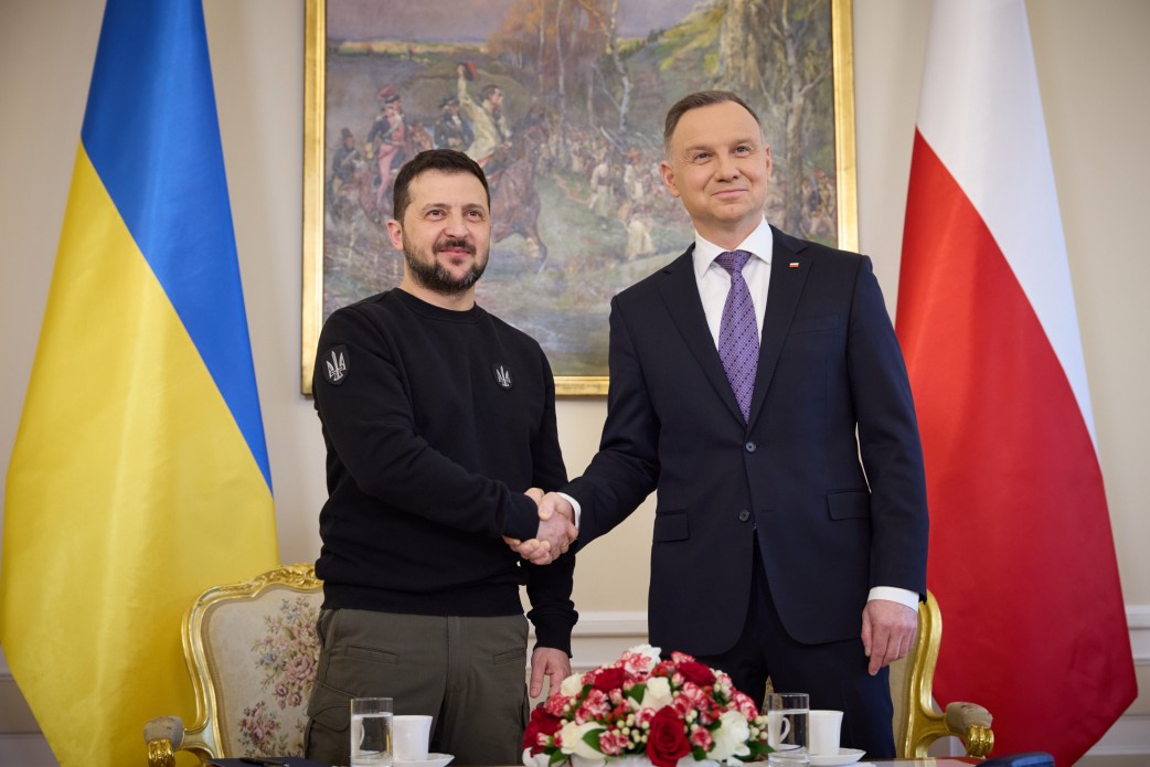 波蘭總統杜達（Andrzej Duda）5日在華沙會見烏克蘭總統澤倫斯基（Volodymyr Zelenskyy）。 (圖:烏克蘭總統府)