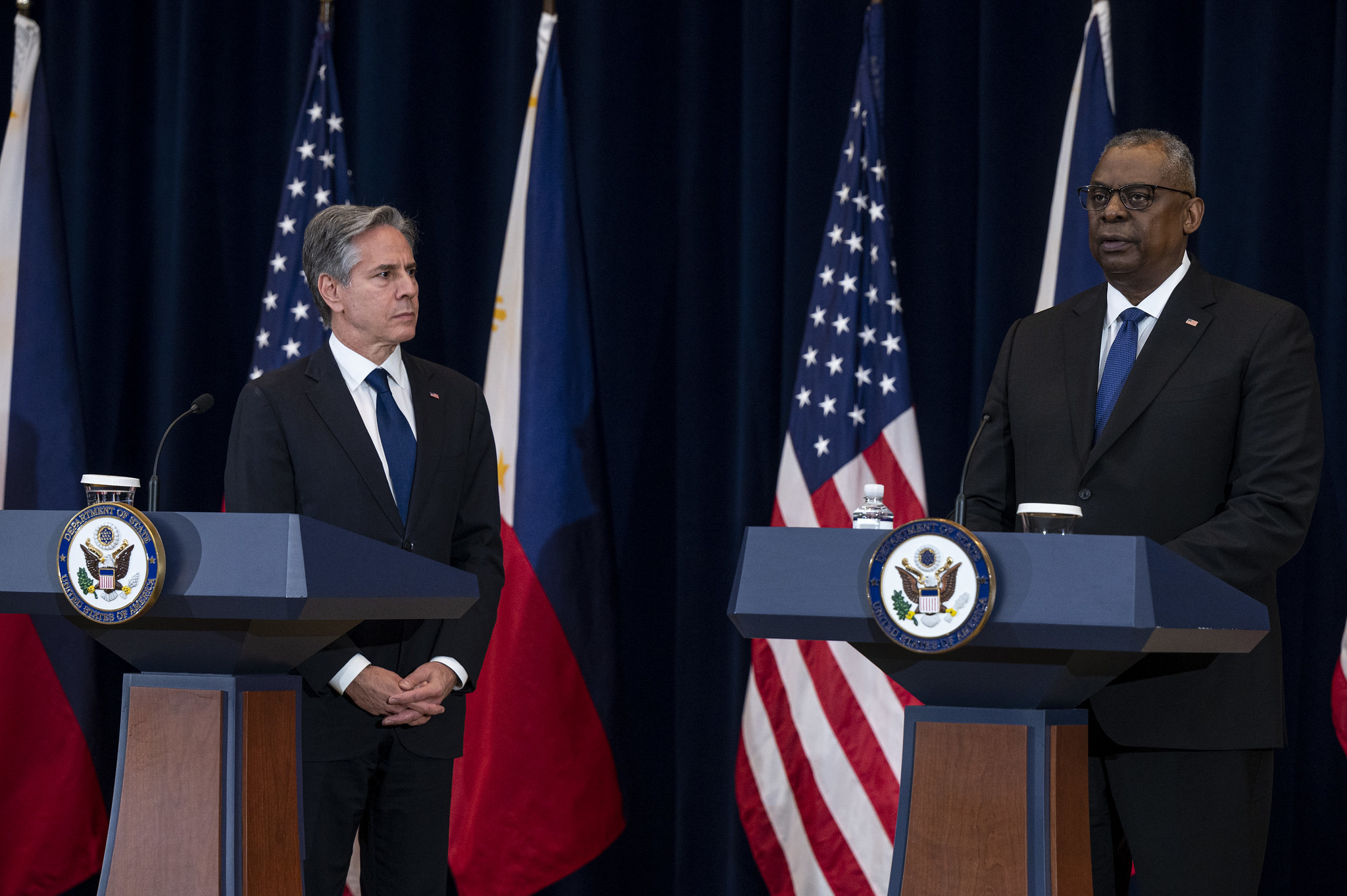 美國國務卿布林肯（Antony Blinken）和國防部長奧斯汀 (Lloyd Austin)。 (圖:五角大廈)