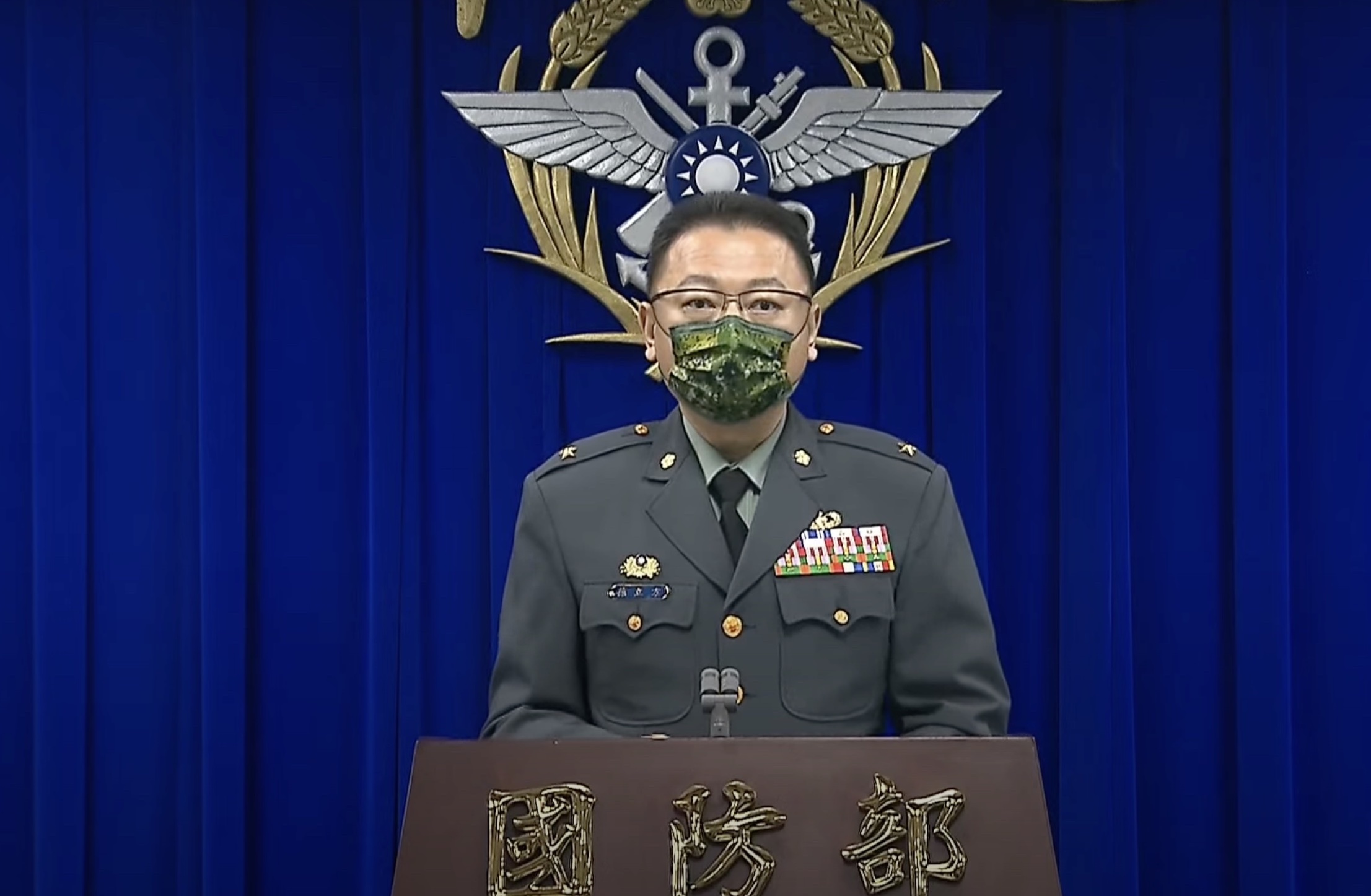 國防部發言人孫立方18日表示，中共黃海演習應屬於內部操演課目。(林詠青 攝)