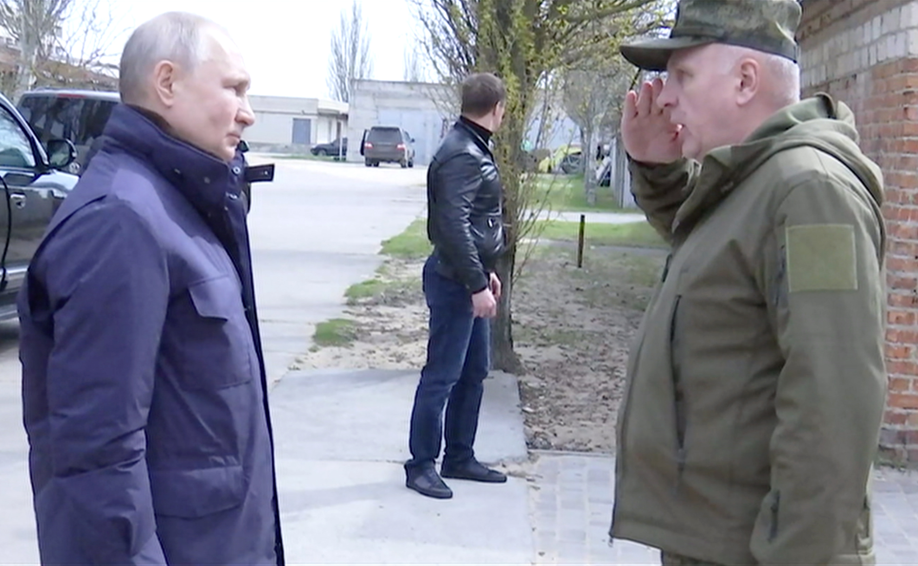 俄羅斯總統蒲亭造訪烏克蘭赫爾松(Kherson)和盧甘斯克(Lugansk)地區。(AFP)