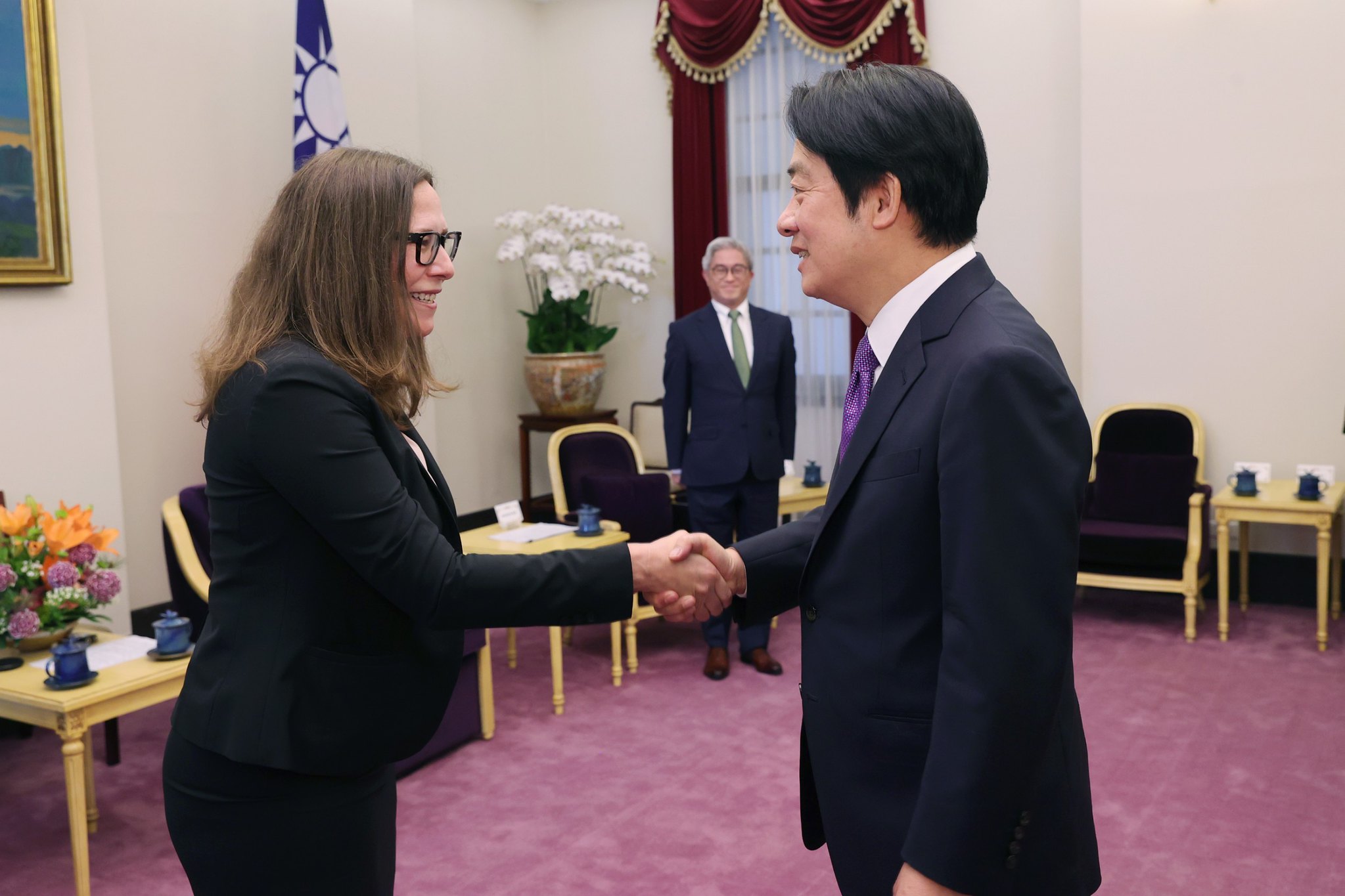 副總統賴清德19日接見美國在台協會主席羅森柏格。(圖：總統府Flickr)