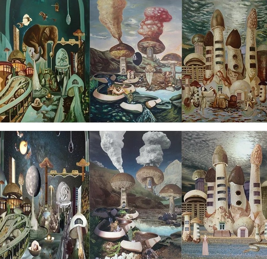 圖上為中國美術學院教師徐跋騁作品，圖下為蓋文(Seana Gavin)作品。(圖取自微博)