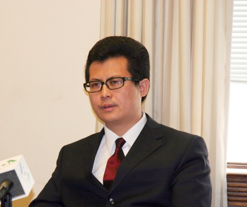 中國維權人士郭飛雄在法庭辯護詞中，說明持續絕食的心境，他在獄中現在只有45公斤。(圖：中國人權律師團推特)