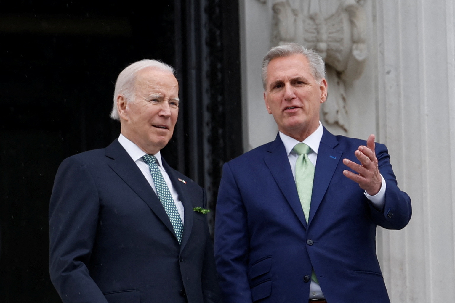美國總統拜登(Joe Biden) 與美國眾議院議長麥卡錫(McCarthy)。(路透社/達志影像)