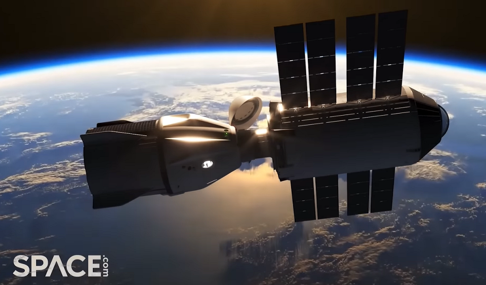美國新創企業Vast宣布要在太空探索科技公司(SpaceX)的幫助下，於2025年8月前發射一輛校車大小的商用太空站進入低軌道。(圖擷自YouTube)