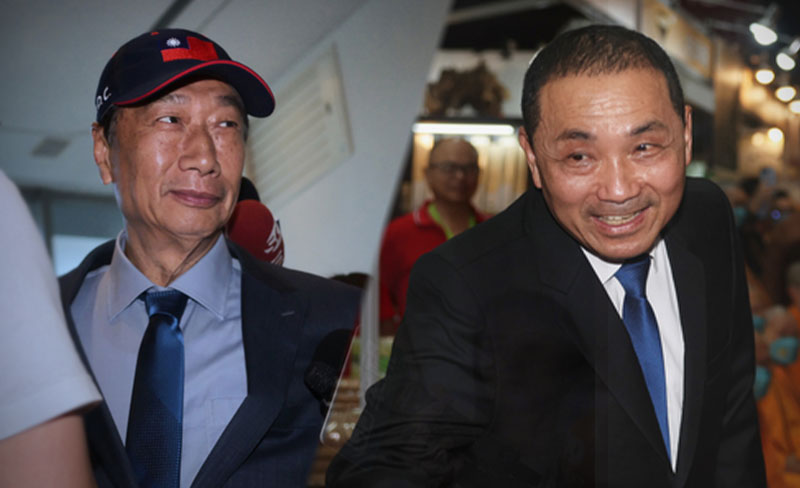 鴻海創辦人郭台銘(左)、新北市長侯友宜。(資料照/中央社)