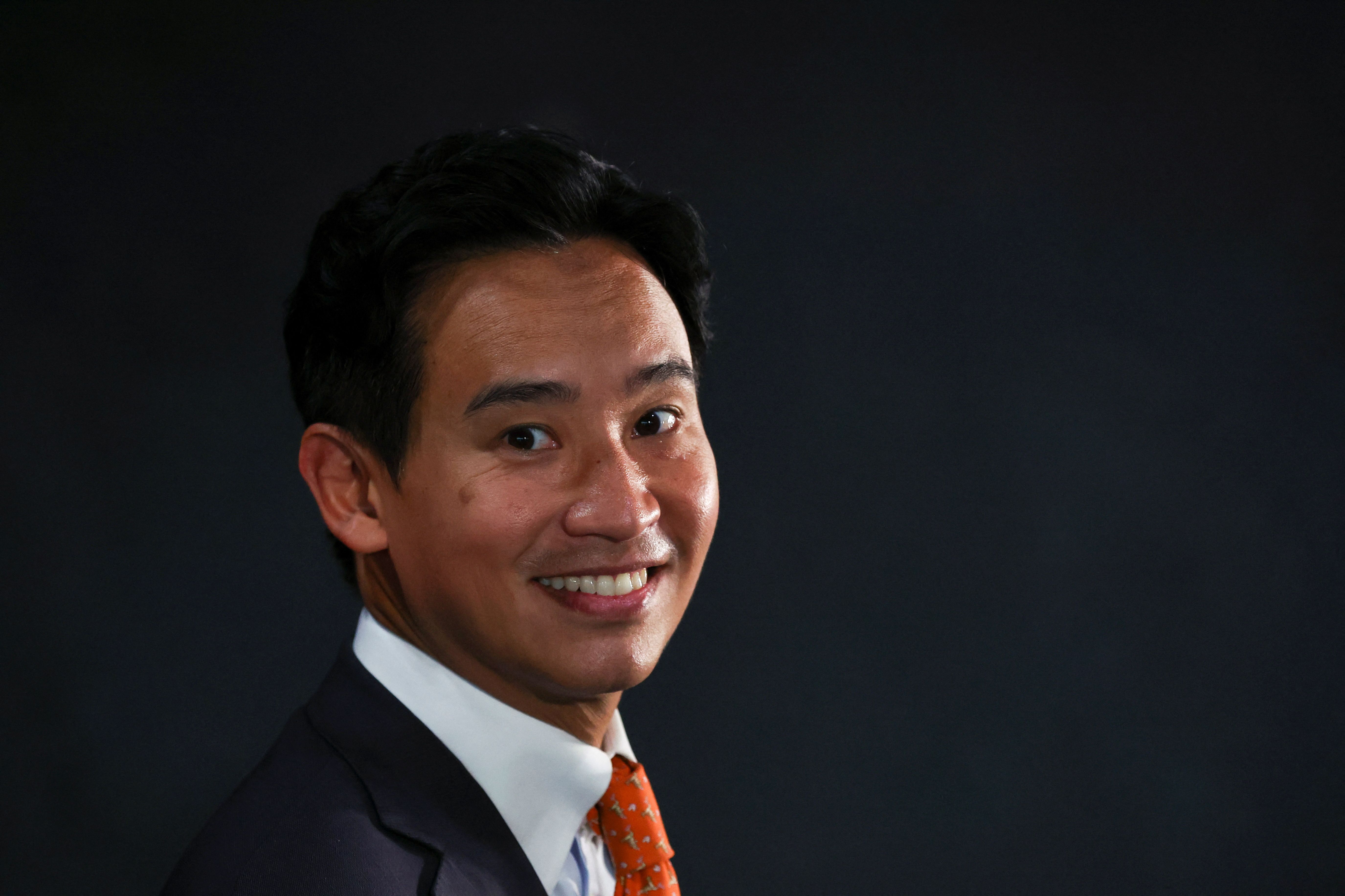 泰國總理熱門人選、前進黨黨魁皮塔（Pita Limjaroenrat）。(路透社/達志影像)