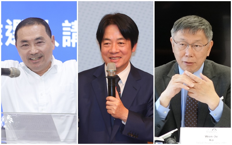 2024總統大選參選人(左起)：國民黨侯友宜、民進黨賴清德、民眾黨柯文哲。(合成圖)