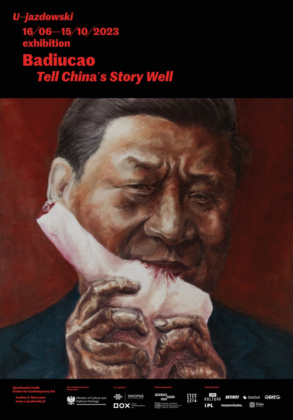 澳洲華裔異議藝術家巴丟草(Badiucao)透過藝術作品探討中國侵犯人權、言論資訊審查等問題，以及地緣政治緊張。(圖：推特@badiucao)