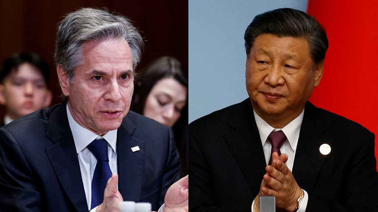 美國國務卿布林肯(Antony Blinken)(左)、中國國家主席習近平(右)。(合成圖/路透社/達志影像)