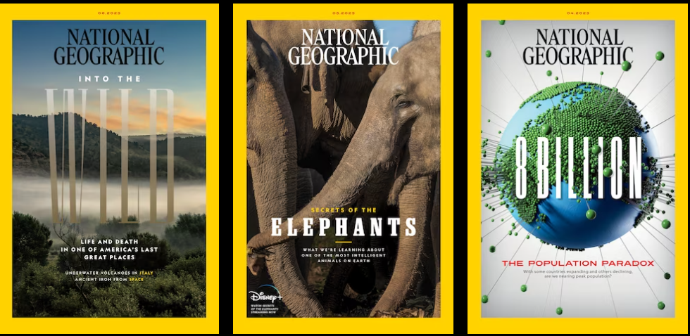 《國家地理》(National Geographic)雜誌長期帶給讀者深度科普與瀕危生物知識，亮黃色邊框是其代表，也是美國最廣泛閱讀的一本雜誌。(圖:nationalgeographic.com)