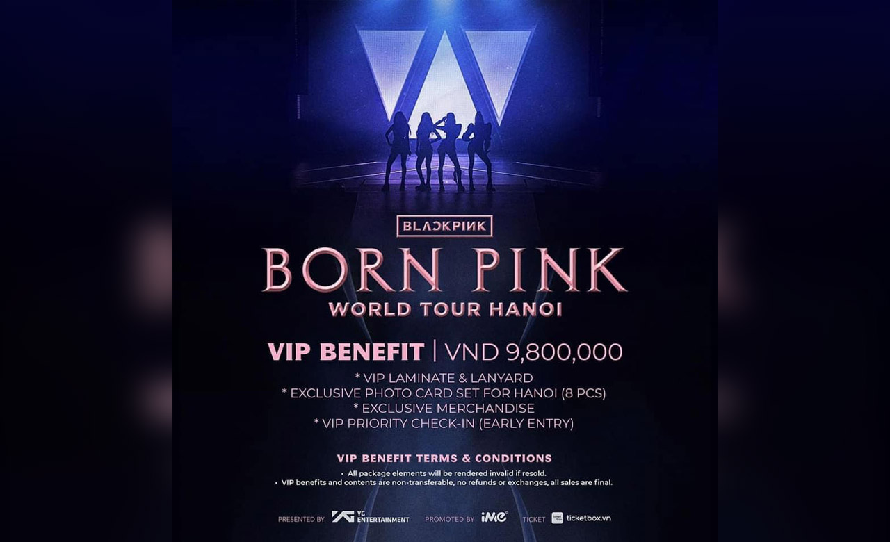南韓女團BLACKPINK將於越南河內舉辦演唱會。圖為演唱會海報。(翻攝自售票官網)