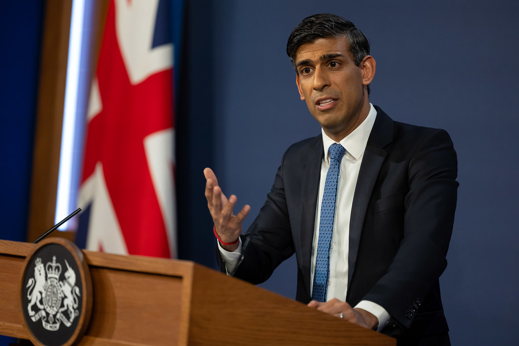 英國首相蘇納克(Rishi Sunak)。(圖:英首相府)