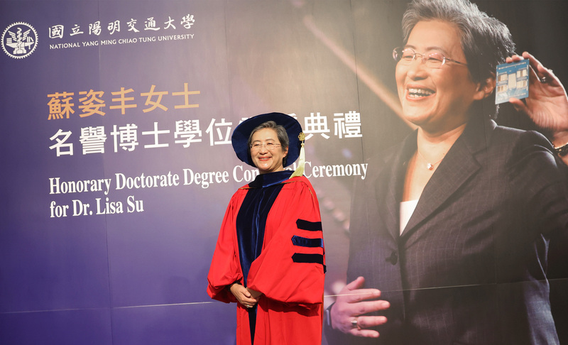 超微（AMD）董事長暨執行長蘇姿丰20日出席陽明交通大學名譽博士學位頒授典禮並發表演說。(圖：中央社)