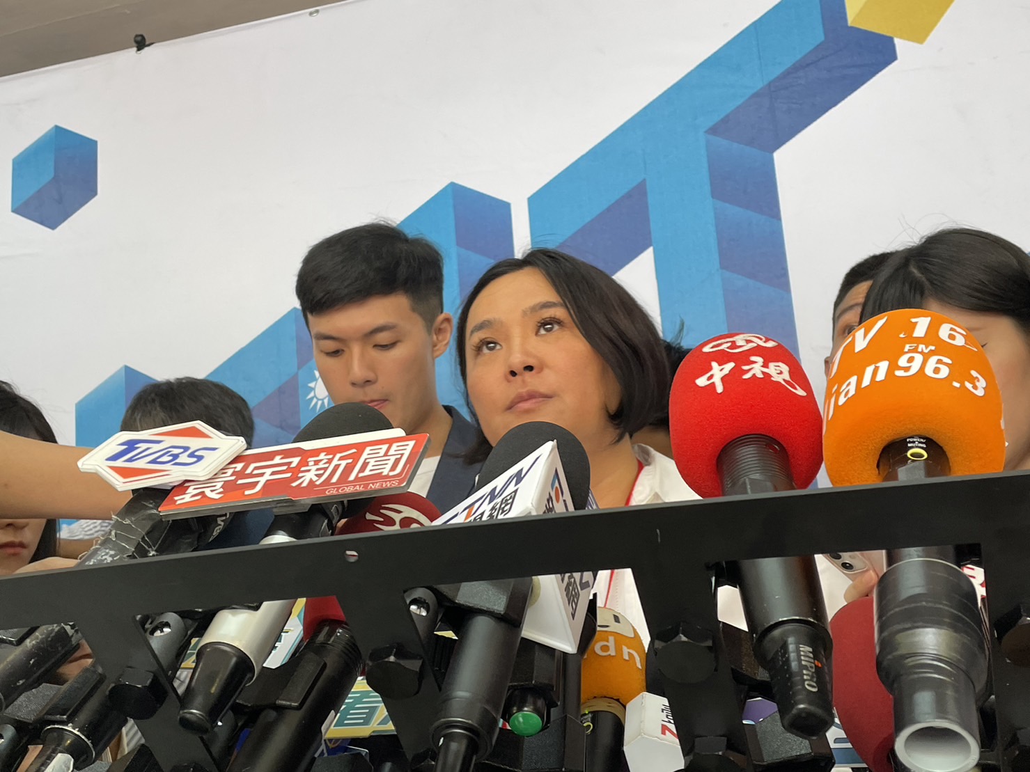 國民黨立委陳玉珍今天(23日)出席全代會。(趙婉淳攝)