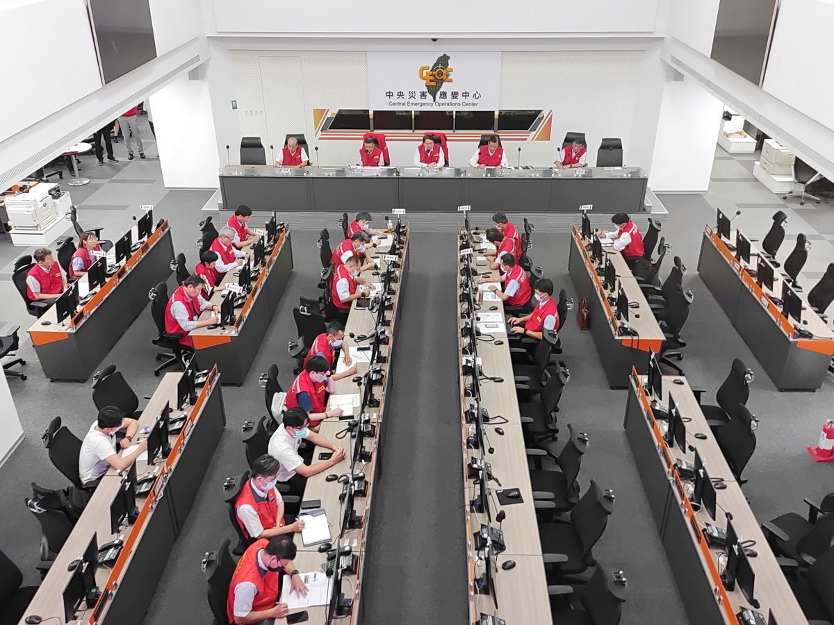 因應卡努颱風即將接近，行政院院長陳建仁新增行程，將於下午前往中央災害應變中心視察。圖為中央災害應變中心。 (央廣檔案/記者王照坤 攝)