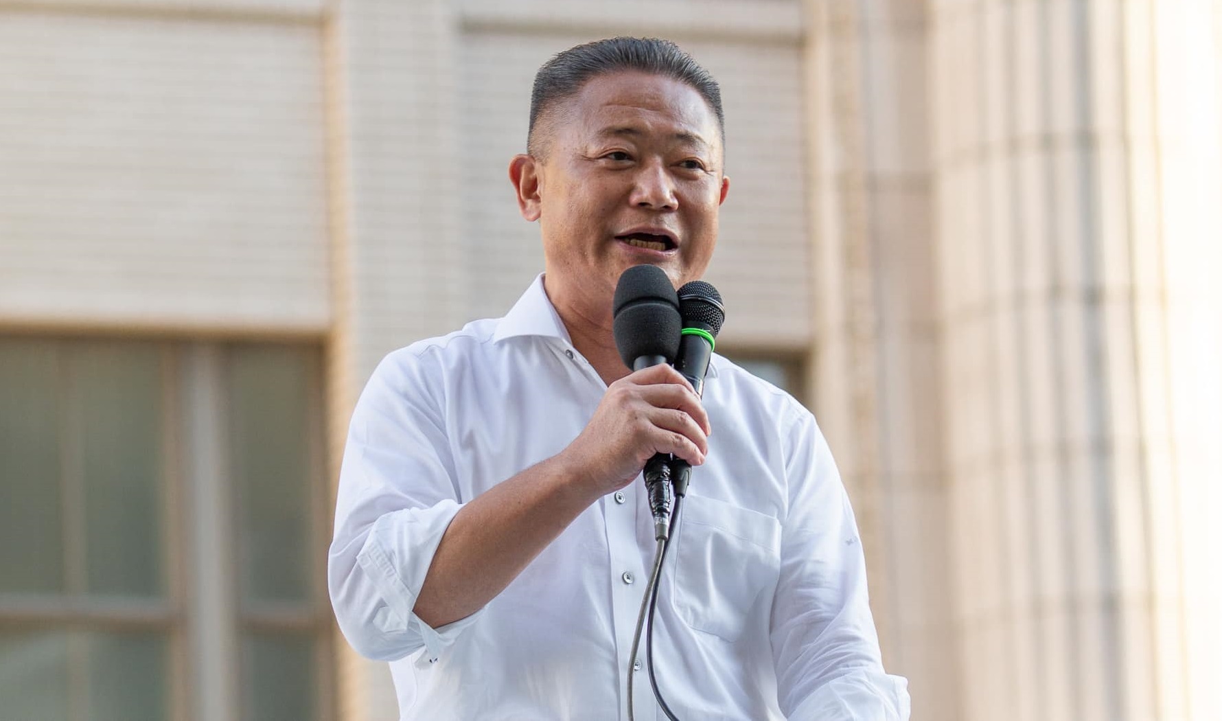 外交部31日表示，「日本維新會．中華民國(台灣)友好研討會台灣訪問團」黨代表馬場伸幸眾議員(圖)率團，將於8月1日至3日訪台。(圖:Nobuyuki Baba臉書)