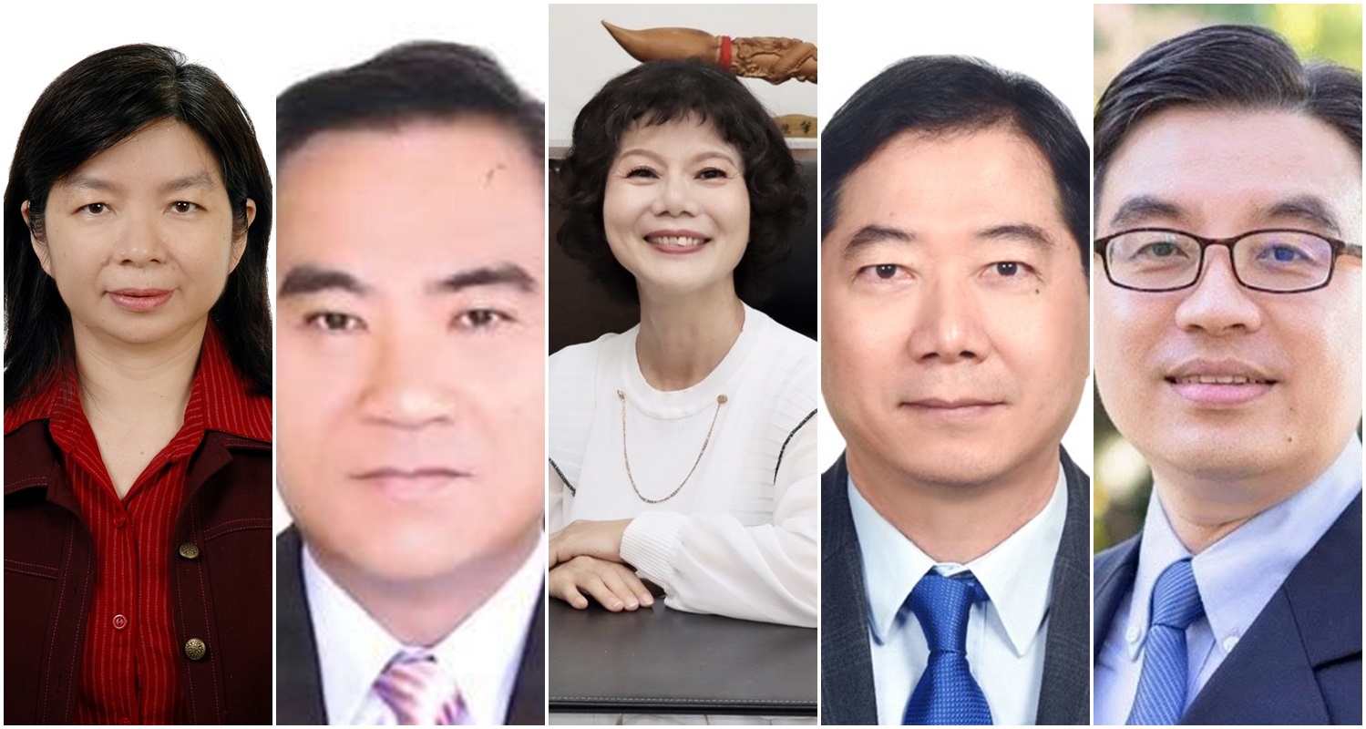 中選會委員被提名人(左起)黃秀端、吳容輝、陳月端、游清鑫、蒙志成。(中選會提供)