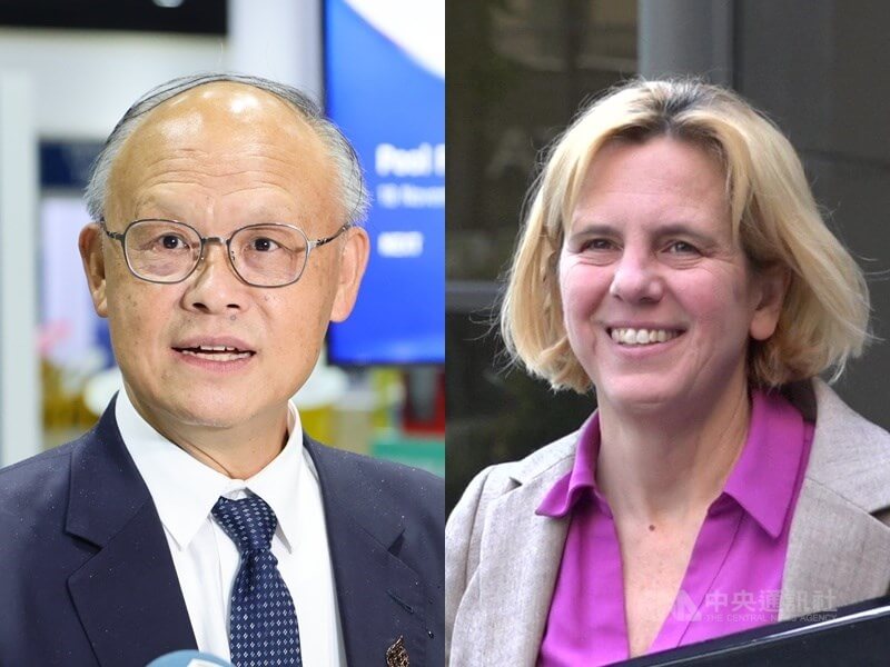 行政院政務委員鄧振中（左）4日與美國副貿易代表畢昂奇(右)視訊會談，討論台美21世紀貿易倡議第二階段談判事宜。（圖:中央社）