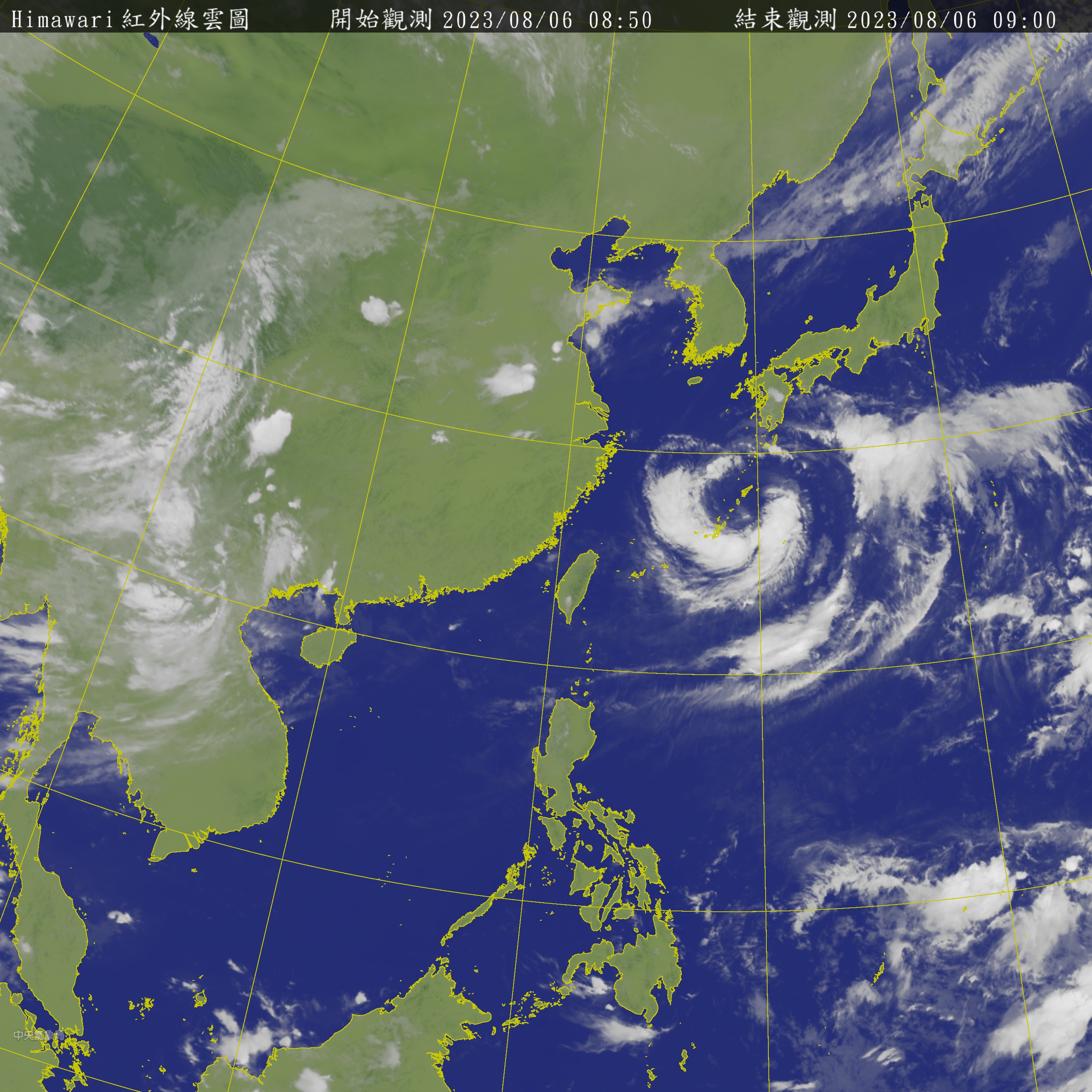 6日上午紅外線雲圖。(中央氣象局提供)