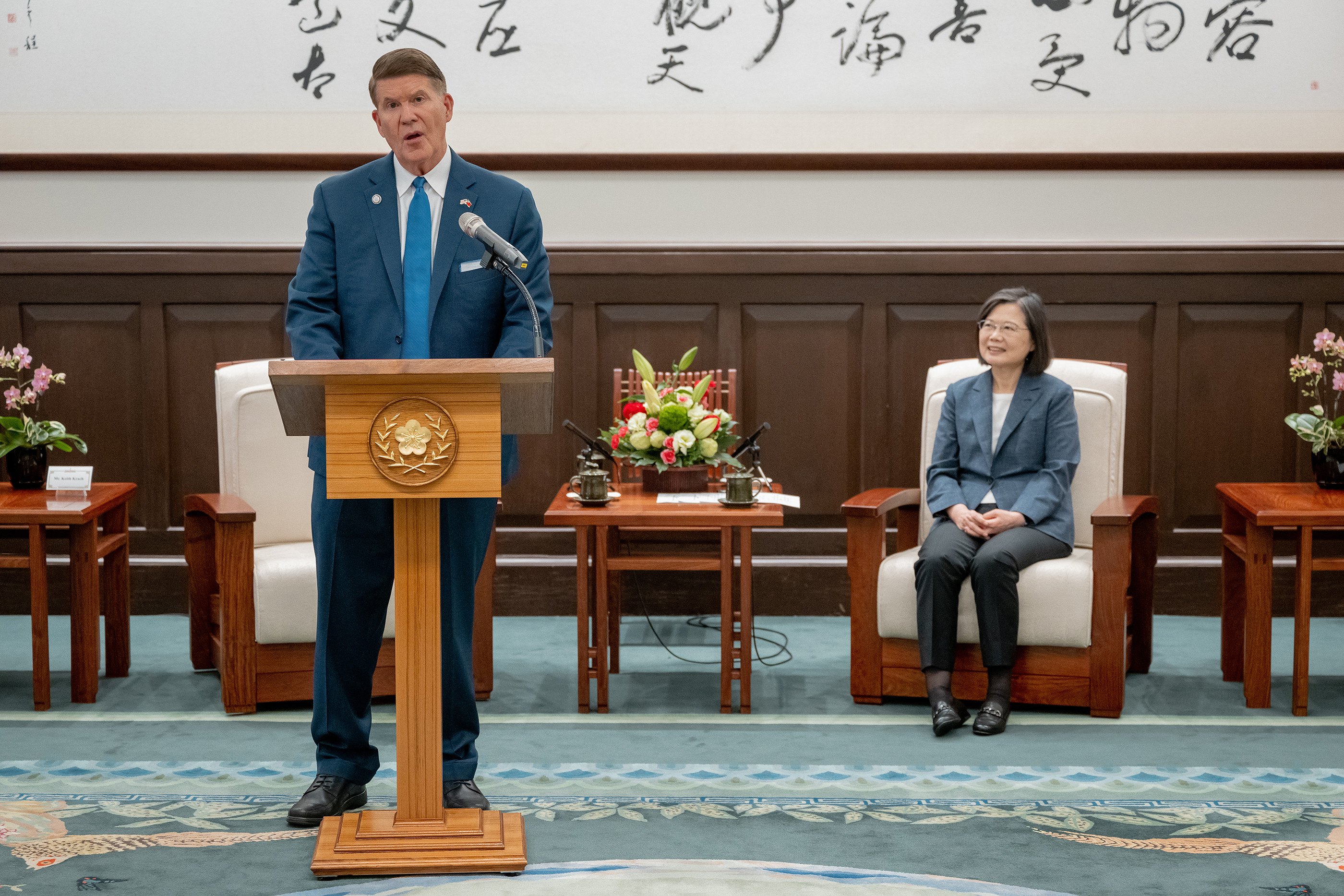 柯拉克科技外交研究院」主席柯拉克(Keith Krach)晉見蔡英文總統。(圖：總統府提供)